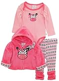 Duck Gooseベビーガールズ動物Zip Up Sherpaカーディガンジャケットボディスーツパンツセット カラー: オレンジ
