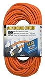 Prime Wire & Cable EC501735 100-Foot 14/3 SJTW Heavy Duty Outdoor Extension Cord, Orange [並行輸入品]