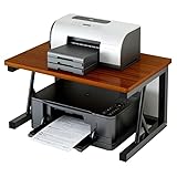 SearEase プリンター台 机上台 デスク プリンターラック組立品 卓上 木製 大容量 耐荷重35kg (ダークウォルナット)