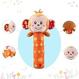 sakiyr Baby Lovely Plush Animal HandbellスティックカラフルでRattles BBおもちゃベル幼児教育Plush Toy Monkey For Kids