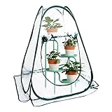 ZOTO 替えカバー ビニール温室棚　折畳可能　防雨、防寒、防虫、防飛鳥　フラワースタンド・ガーデンラック・家庭菜園・温室 70*70*80cm　取付説明書付き