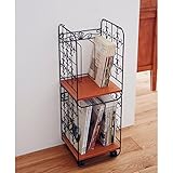 スタッキングマガジンラック２個セット ダークブラウン×ライトブラウン