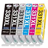 Kingwayキヤノン Canon 互換インクカートリッジ BCI-331XL+330XL/6MP BCI-331XL BCI-330XL 6色マルチパック PIXUS TS8530 TS8630 大容量タイプ BCI-331(BK/C/M/Y/GY)+330 互換インク BCI-331 BCI-330 残量表示機能付&最新チップ型