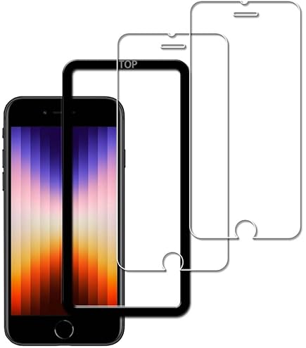 Amazon | KPNS iPhone SE3 ガラスフィルム【2枚セット】ガイド枠付き