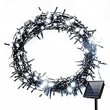 Waterproof Outdoor String Lights Atmoko Solar String Lights with 200 LED Lighting Cool White for Chr