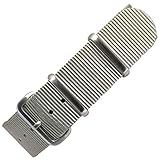 [time+] 20mm NATO G10 バリスティックナイロンストラップ 腕時計ベルト ミリタリーバンド グレー/ブラッシュド