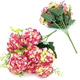 Lucky House(ラッキー ハウス) 紫陽花 可愛い 造花 枯れない花 花材 （20頭） プレゼント お祝い 結婚式ブケ バレンタインギフト 誕生日 母の日 (パープル)6色が選べる (ピンク)