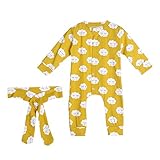 AmazingDeal 子供服 ロンパース ベビー爬行服 リボン付き 男の子 女の子 ジャンプスーツ ルームウェア カバーオール 長袖 春秋 綿製品 連体衣装 可愛い (70（３-６ヵ月）)