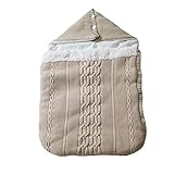 Tortor 1bacha(JP) 男女兼用　ニット　おくるみ　寝袋　ベビー　シュラフ　秋冬　赤ちゃん　男の子　女の子　柔らかい　0~1歳　出産祝い　新生児　綿100%　厚手　防寒　寝冷え対策 (CF