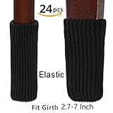BTMBダブル増粘ブラック家具ソックス/椅子脚床プロテクター 24PACK