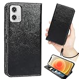 Moto g53j 5G / g53y 5G ケース 手帳型 【 ハンドストラップ付 】 適用 Motorolag53y Motorolag53J g53j g53Y g53j5G g53Y5G motog53Y motog53J スマホケース モトローラg53y モトローラg53j case AIPITORR レザー スタンド ストラップ カード入れ 内蔵マグネット 弱磁 落ち着いた ブラック