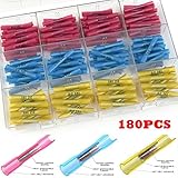 180pcs熱収縮Buttコネクタキット防水電気ワイヤ22 – 10 AWG