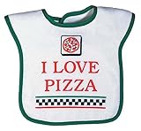Raindrops I Love Pizza Screen Printed Bib, Green by Raindrops [並行輸入品]