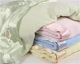 Blue - Comfort Silkie Satin & Chenille Baby Blanket 36x28 by Comfort Silkie