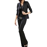 Amazon パンツスーツ リクルートスーツ レディススーツ グレーストライプ 就活 5号 上下別サイズ対応スーツ パンツスーツ 通販