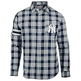 ニューヨーク・ヤンキースWordmark基本的なフランネルシャツ XL ブルー