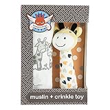 ウィーゴアミーゴ Weegoamigo おくるみ+トイセット モスリン トイ セット Muslin + Crinkle Toy Set Orange Giraffe