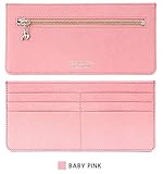 HANSMARE SLIM WALLET 長財布 レディース メンズ 天然牛革 チャームタイプハート＆鍵 (BabyPink)