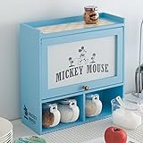 【Disney】ディズニー　タイル天板のスパイスラック　ミッキーマウス　ライトブルー　３杯