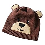 (よキーよ)Yokeeyo ニット帽 可愛い　耳付きタイプ　クマ　毛糸　プリント　ニットキャップ　ベビー用ハット 赤ちゃん　子供　キッズ　帽子 男の子　女の子　男女児 秋冬　防寒　刺繍　スタイリッシュ