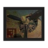 Propel Upward : Distressed Rusty工業イメージのヴィンテージPropプロペラ飛行機壁アートプリント 20x24 INK0000020FRM20X24SBK