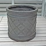 【軽くておシャレな植木鉢】 ウィンドシリンダーポット グレー (27cm) ファイバークレイ アンティークテラコッタ風 園芸 ガーデニング　おしゃれ