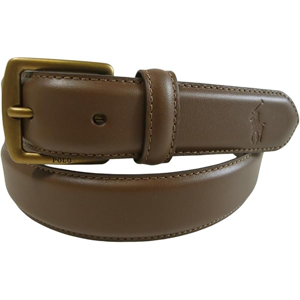 ポロラルフローレン レザー ベルト ブラウン フルグレイン レザー ベルト（ベルト）｜POLO RALPH LAUREN