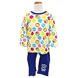 しまじろう ベビー服 長袖 腹巻付き パジャマ ナイトウエア (80ブルー/80cm)
