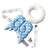 幼児ヘッド保護、調整可能なアンチクラッシュパッドエンジェルスタイルコットン 幼児ヘット保護枕 (ブルー)