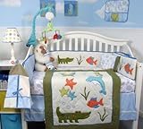 Sea Logoon Nursery Bedding Set 13 pieces included Diaper Bag with Changing Pad & Bottle Case by SoHo