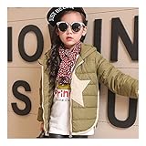 子供服　冬　短装　ダウンジャケット　厚くする　保温　ファッション　軽快　カーキ色　140cm