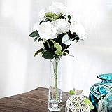 Kicode 10 "10頭ローズフラワーブーケ人工水晶ウェディングインテリアブライダルブーケホテルDIYクラフトフェイクシルク