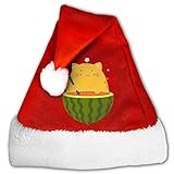 クリスマス サンタ帽 クリスマス プレゼント クリスマスツリー 飾り スイカ 猫 プリント スタイル サンタクロース帽子 サンタクロースキャップ コスチューム Medium