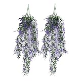 Zhhlaixing フェイク植物 2pcs Artificial Fake Hanging Vine Plant Leaves Garland Home Garden Wedding Wall De