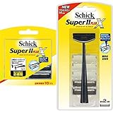 Schick(シック) 【セット買い】シック Schick スーパーIIプラスX 2枚刃 替刃 (16コ入) & Schick スーパーII プラスX 2枚刃 ホルダー 替刃2コ付 2枚刃 + ホルダー替刃2コ付 替刃16個入