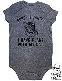 Daft Baby Sorry I、できません。I Have Plans With My Cat Funnyベビーシャワーのギフトワン カラー: グレー