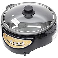 東京Deco 電気グリル鍋 2.8L 深型 脱着式 ガラス蓋 1200W 3～4人用 鍋深さ8cm [深型ホットプレート] 鍋 グリル プレート おでん鍋 焼き肉 電気【国内メーカー12カ月保証】 i001