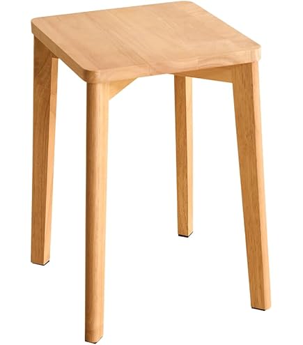 Amazon.co.jp: Aibiju スツール 椅子 木製 四角 ダイニングチェア 天然