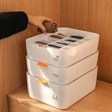 Generic 下着収納ボックス 仕切り付き 蓋付き プラスチック 防虫防塵防湿 (15仕切り ホワイト)