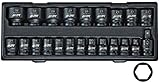 JTC 12.7mm 22PCS インパクソケットセット ハンドツール 工具箱 ロールキャビネット 引き出し用 工具セット インパクト用6ポイントソケット インパクト用ユニバーサルジョイント  JTC