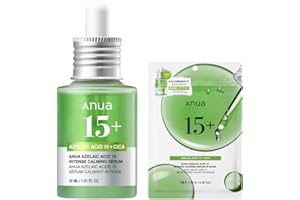 ANUA(アヌア) アゼライン酸15インテンスカーミングセラム30ml+アゼライン酸15インテンスカーミングセラムマスクパック(7枚入り) (美容液+マスクパック) 2STEPセット シカ 皮脂 角質 毛穴ケア スージング フェイスパック azela