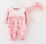 S'Mベビースウィートガール新生児ツーウェイオール女の子ロンパースフォーマル帽子退院祝い