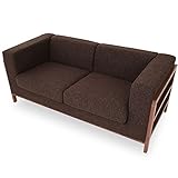 ソファ 2.5人掛け 2人掛け 木製フレーム スクエアデザイン 肘置き 天然木 ブラウン ウォルナット脚