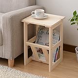 緑川木材 【日本製】 サイドテーブル (幅30 奥行30 高さ44.5) ナチュラル MMT-4530S