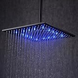 ollypulse 12 "正方形の色変更LEDステンレススチール雨シャワーヘッド、オイルはブロンズ仕上げ、ブラック