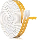 隙間テープ LOORIPRO すきまテープ 2本セット 12mm幅×６ｍｍ厚×4Ｍ長さ ホワイト 高密度スポンジ クッションテープ パッキンテープ 防音テープ 防水 戸当たり ドア 窓用エアコン用 隙間対策