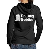 女の子 後ろ印刷 パーカー スウェットシャツ 飲む 仲間 ベビー ボトル 今季最新 スポーツ 長袖 カジュアル フード付き プルオーバーパーBlack Small