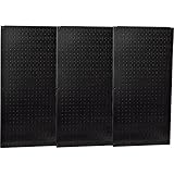 壁コントロール工業メタルペグボード – ブラック、3つ16 x 32インチパネル、モデル# 35-p-35-p-3248bk