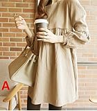 『Vision』マタニティウェア 服 　春夏秋 　 マタニティ 長袖　 ワンピース 妊婦服 授乳口付き　 P066 (3XL, A)