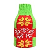 Doitsa 編み物 可愛い クリスマス ギフト ボトルセット クリスマス用品 雪だるま ワインシャンパンボトル 贈り物 ビールボトルセットクリスマスの装飾 スノーフレーク​